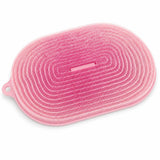 Solace pink silicone shower foot-scrubber mat, front view
